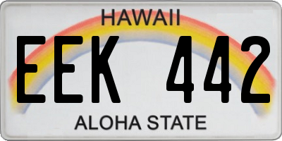 HI license plate EEK442