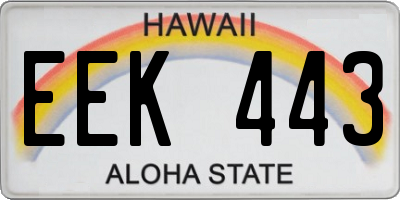 HI license plate EEK443