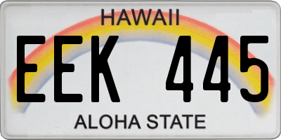 HI license plate EEK445