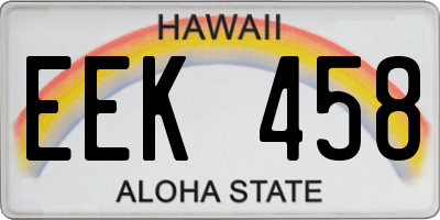 HI license plate EEK458