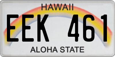 HI license plate EEK461