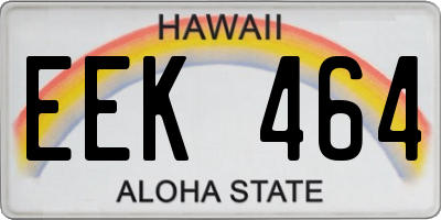 HI license plate EEK464