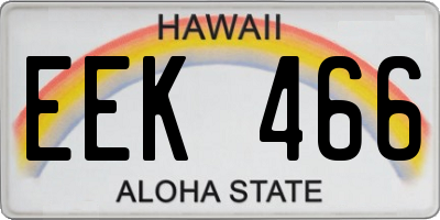 HI license plate EEK466