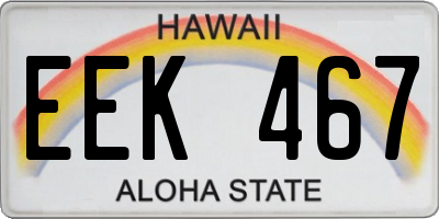 HI license plate EEK467