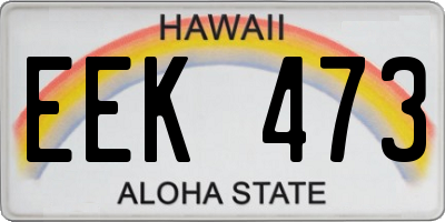 HI license plate EEK473