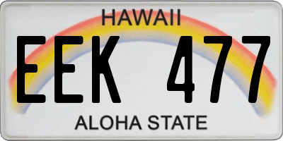 HI license plate EEK477