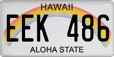 HI license plate EEK486