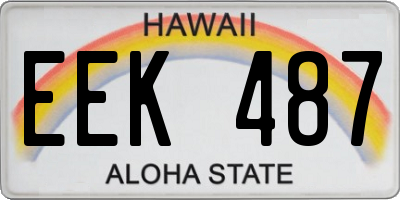 HI license plate EEK487