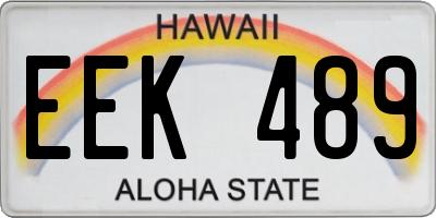HI license plate EEK489
