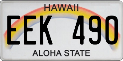 HI license plate EEK490