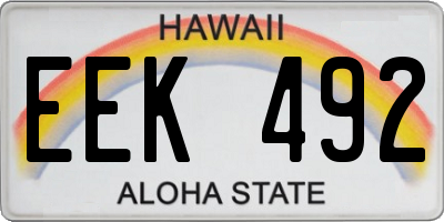 HI license plate EEK492