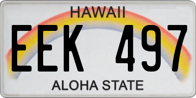 HI license plate EEK497