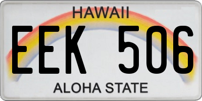 HI license plate EEK506