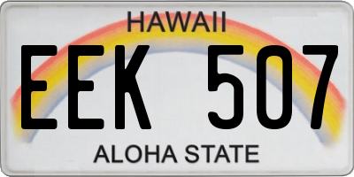 HI license plate EEK507