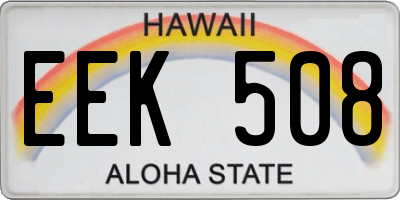 HI license plate EEK508