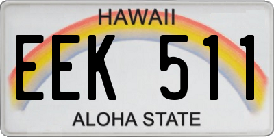 HI license plate EEK511