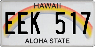 HI license plate EEK517