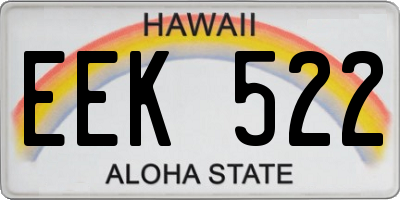 HI license plate EEK522