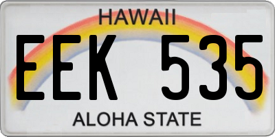 HI license plate EEK535