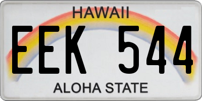 HI license plate EEK544