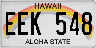 HI license plate EEK548