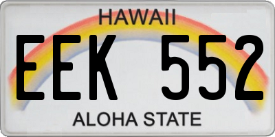 HI license plate EEK552