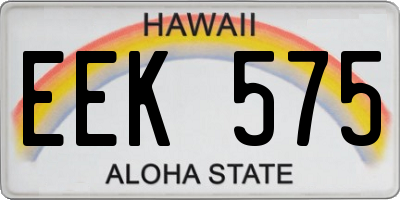 HI license plate EEK575