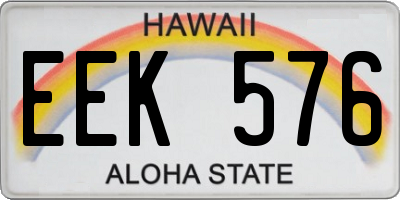 HI license plate EEK576