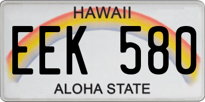 HI license plate EEK580