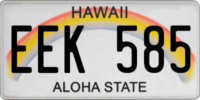 HI license plate EEK585