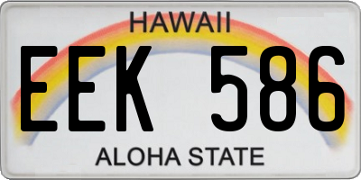 HI license plate EEK586