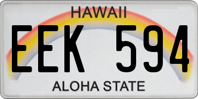 HI license plate EEK594