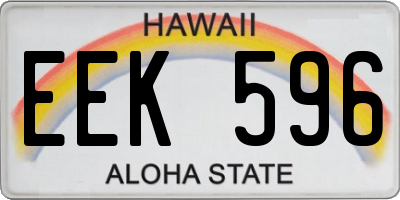 HI license plate EEK596