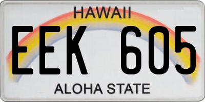 HI license plate EEK605
