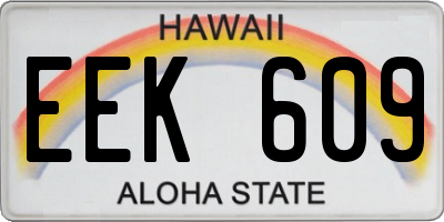 HI license plate EEK609