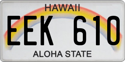 HI license plate EEK610