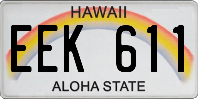 HI license plate EEK611