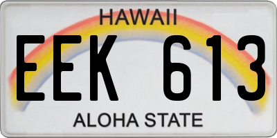HI license plate EEK613