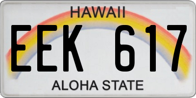 HI license plate EEK617