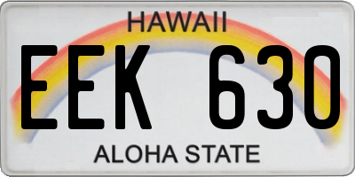 HI license plate EEK630