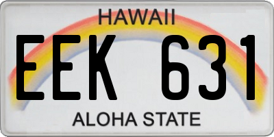 HI license plate EEK631