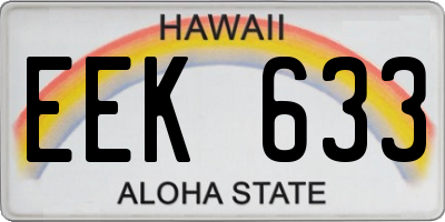 HI license plate EEK633