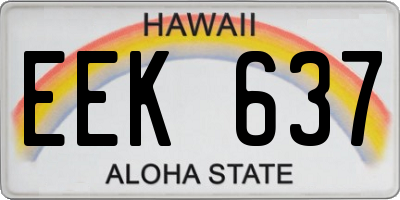 HI license plate EEK637