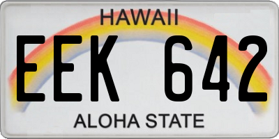 HI license plate EEK642