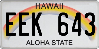 HI license plate EEK643