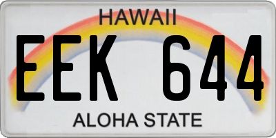 HI license plate EEK644