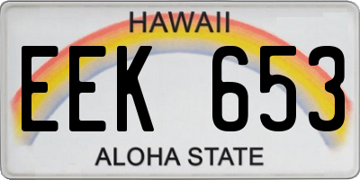 HI license plate EEK653