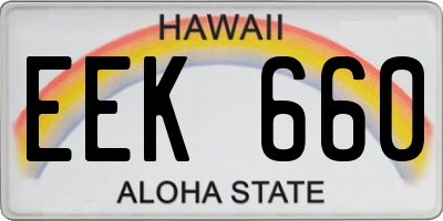 HI license plate EEK660