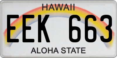 HI license plate EEK663