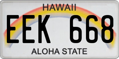 HI license plate EEK668